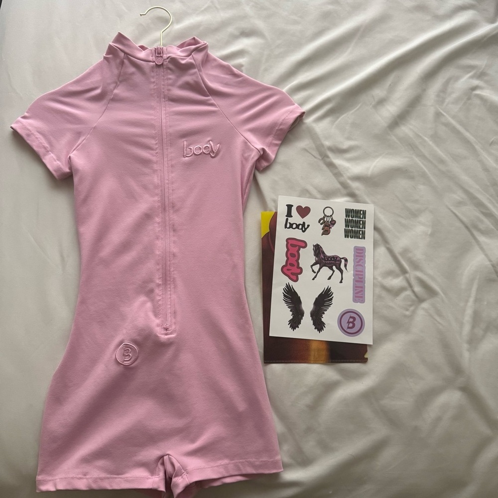 Body by Raven Tracy Pink Romper Bodysuit